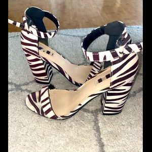 Forever21 Zebra Print Open Toe Heels